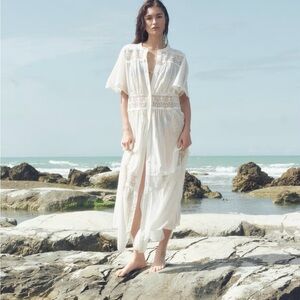 H&M LACE-INSET COTTON DRESS. Medium. NWT